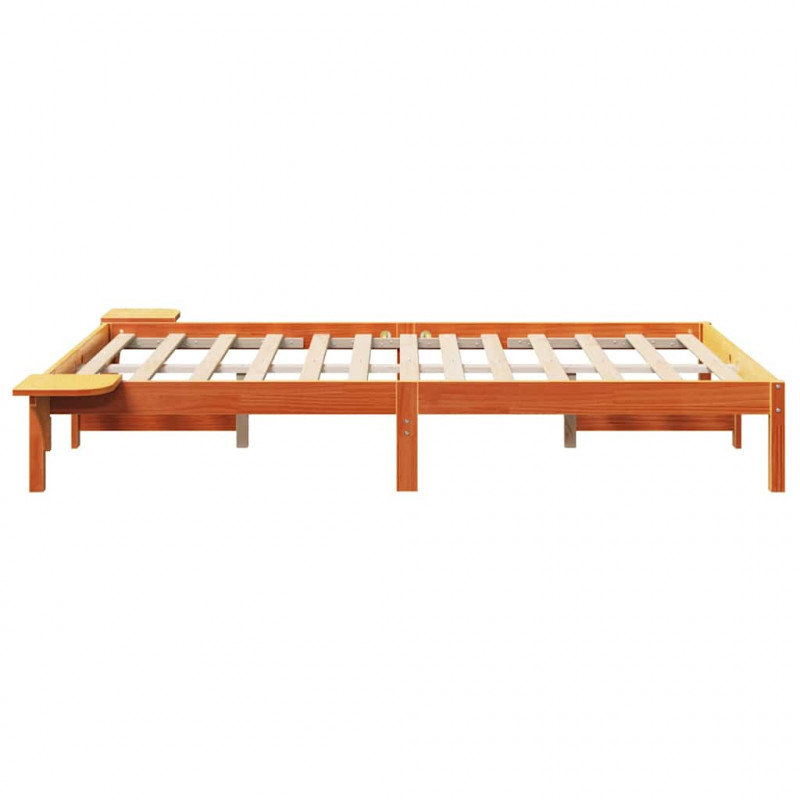 Ramka łóżka Woskowy Brąz 140 x 190 cm Lite drewno sosnowe