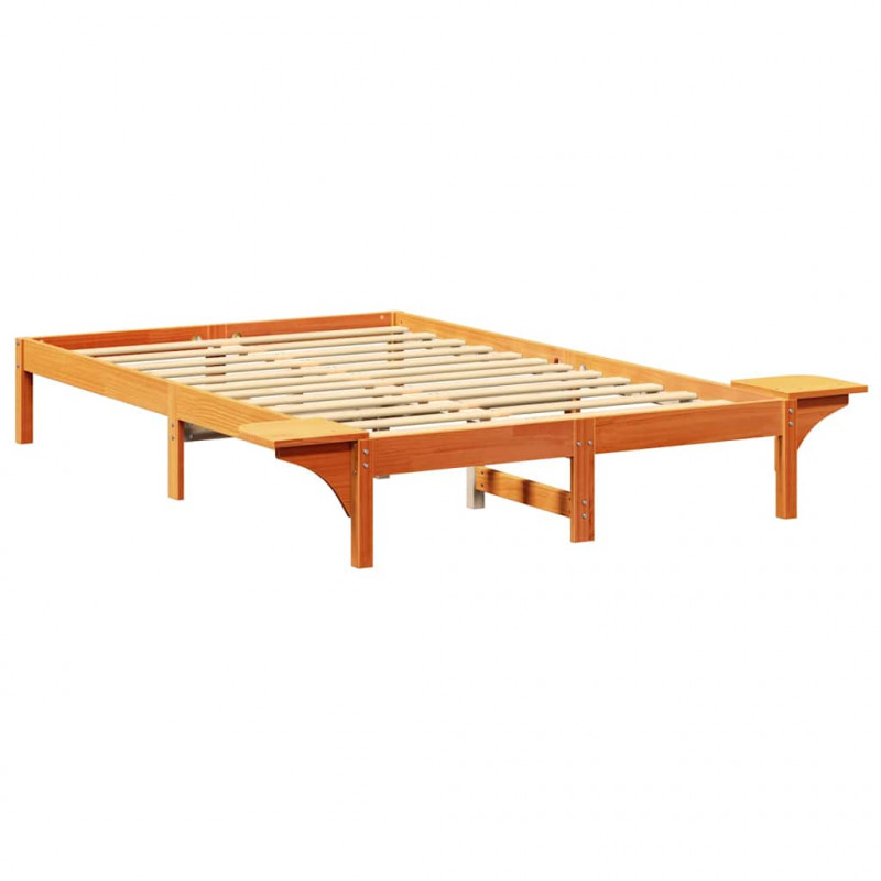Ramka łóżka Woskowy Brąz 140 x 190 cm Lite drewno sosnowe
