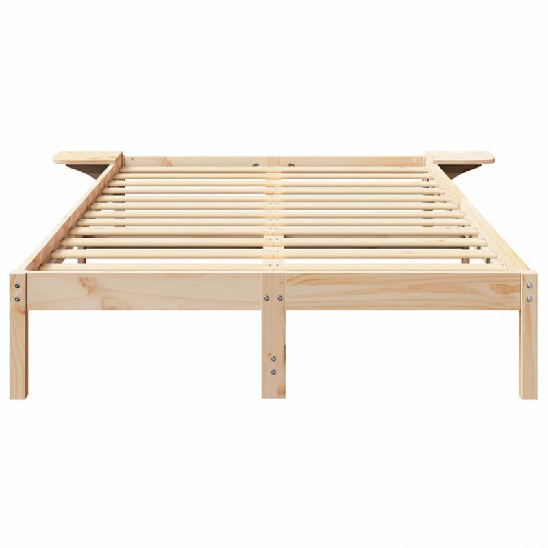 Ramka łóżka Naturalny 135 x 190 cm Lite drewno sosnowe