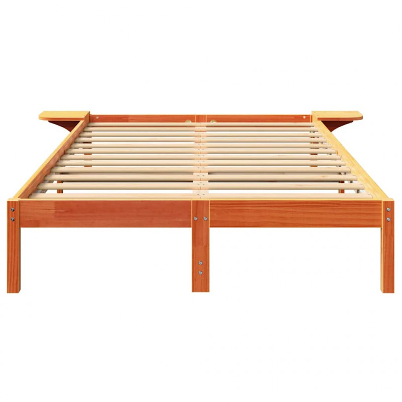 Ramka łóżka Woskowy Brąz 135 x 190 cm Lite drewno sosnowe