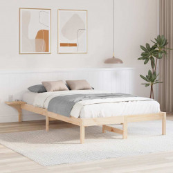 Ramka łóżka Naturalny 120 x 190 cm Lite drewno sosnowe