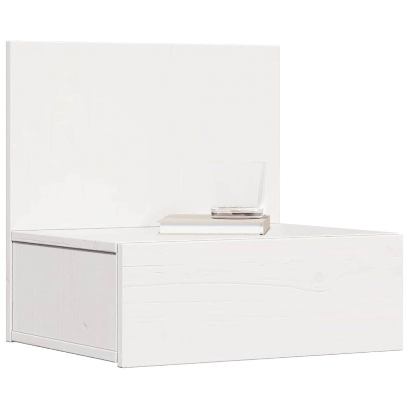 Stolik nocny Biały 42 x 32,5 x 40 cm Lite drewno sosnowe