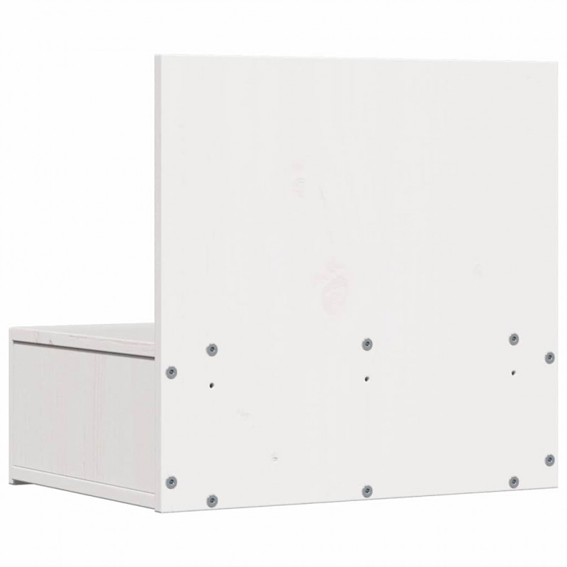 Stolik nocny Biały 42 x 32,5 x 40 cm Lite drewno sosnowe