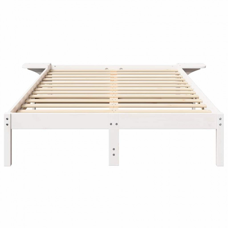 Ramka łóżka Biały 120 x 190 cm Lite drewno sosnowe