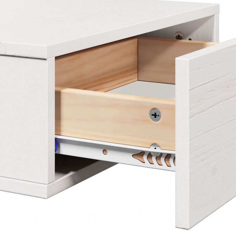 Stolik nocny 2 pcs Biały 42 x 32,5 x 40 cm Lite drewno sosnowe