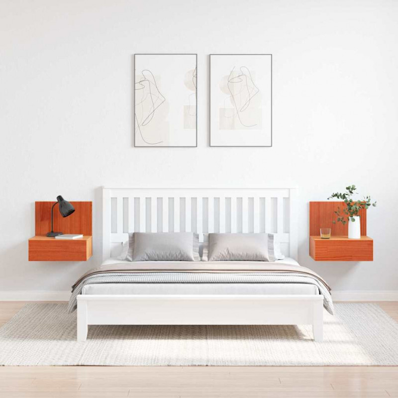 Stolik nocny z szufladą 2 pcs Woskowy Brąz 42 x 32,5 x 40 cm