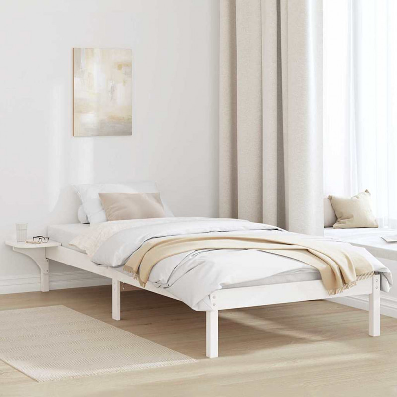 Ramka łóżka Biały 100 x 200 cm Lite drewno sosnowe