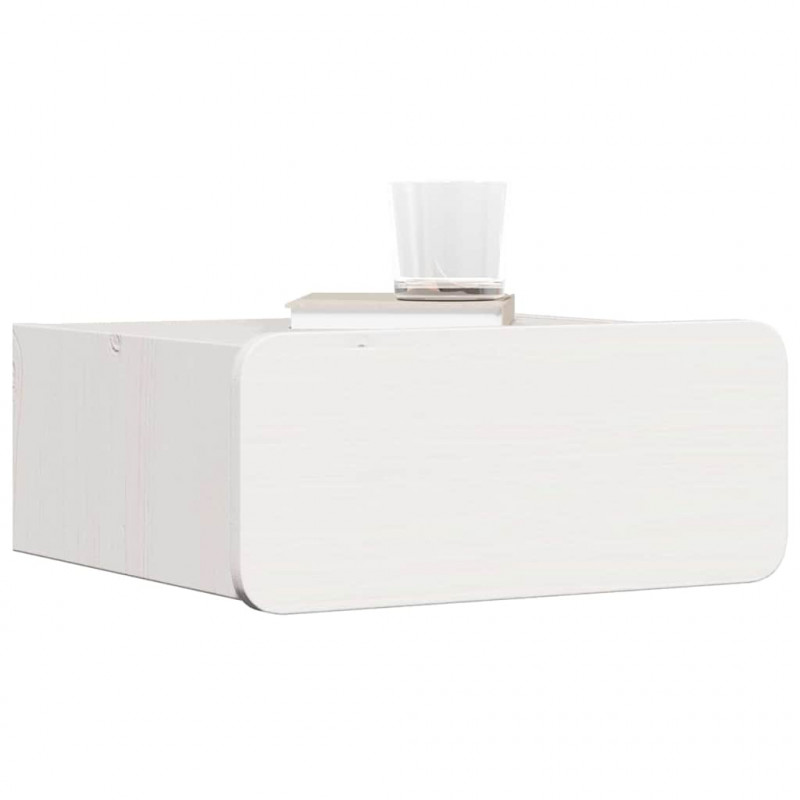 Stolik nocny Biały 39 x 34 x 16,5 cm Lite drewno sosnowe