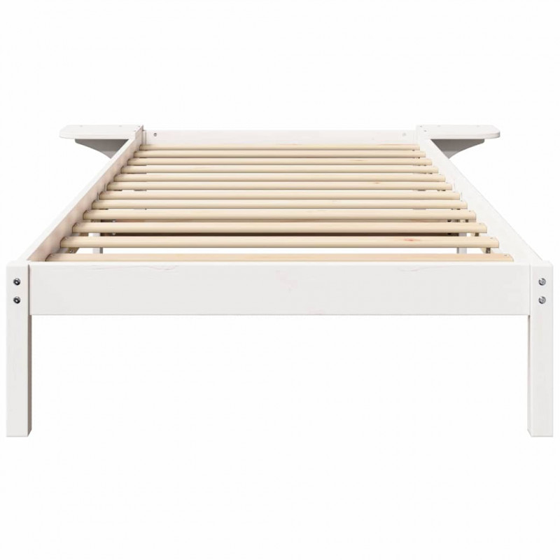 Ramka łóżka Biały 100 x 200 cm Lite drewno sosnowe