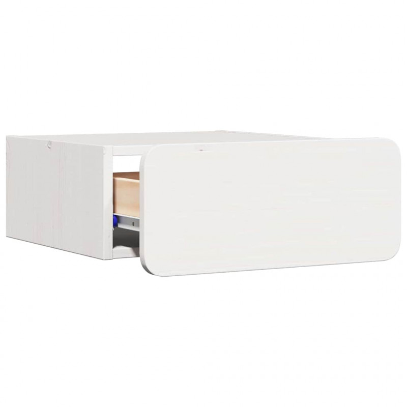 Stolik nocny Biały 39 x 34 x 16,5 cm Lite drewno sosnowe
