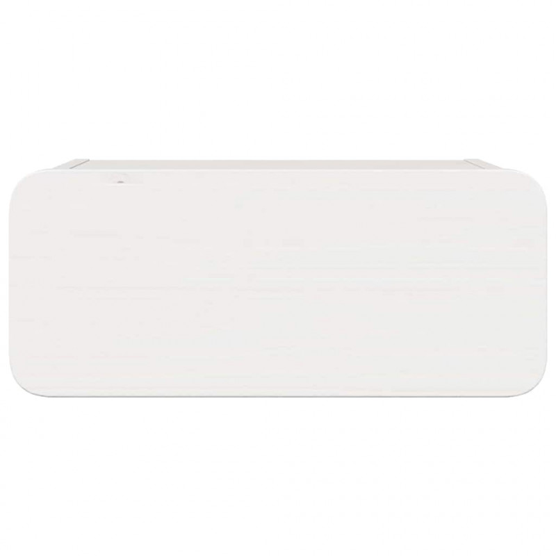 Stolik nocny Biały 39 x 34 x 16,5 cm Lite drewno sosnowe