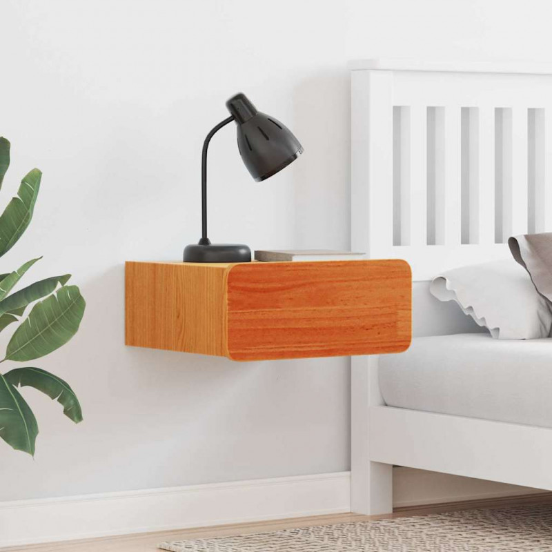 Stolik nocny Woskowy Brąz 39 x 34 x 16,5 cm Lite drewno sosnowe