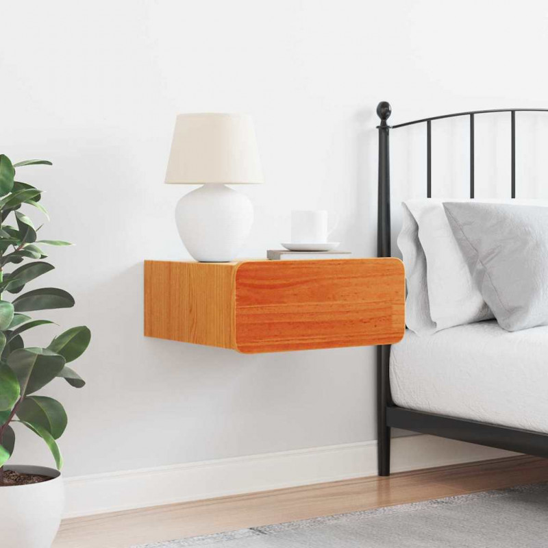 Stolik nocny Woskowy Brąz 39 x 34 x 16,5 cm Lite drewno sosnowe