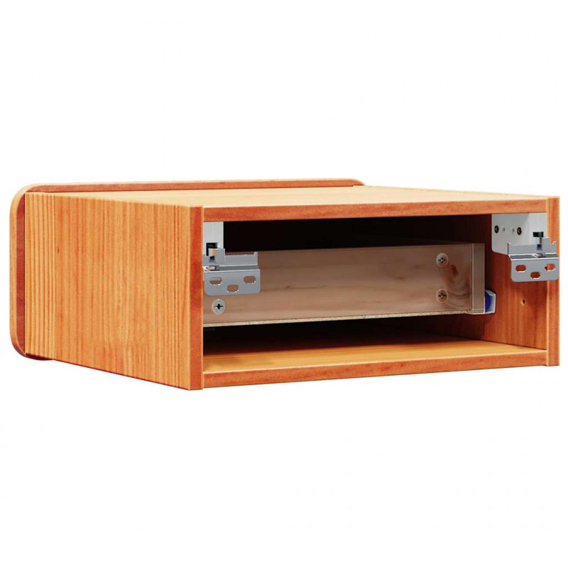 Stolik nocny Woskowy Brąz 39 x 34 x 16,5 cm Lite drewno sosnowe