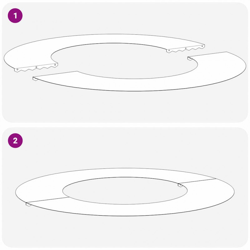 odpowiedni dla płaskich pierścieni drzewa 5 pcs Antracyt