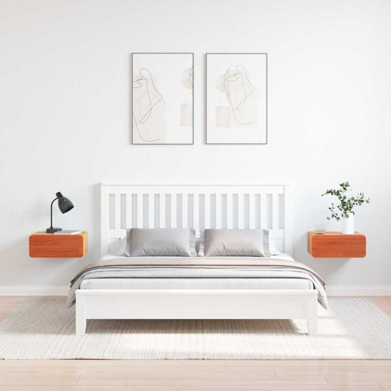 Stolik nocny z szufladą 2 pcs Woskowy Brąz 39 x 34 x 16,5 cm