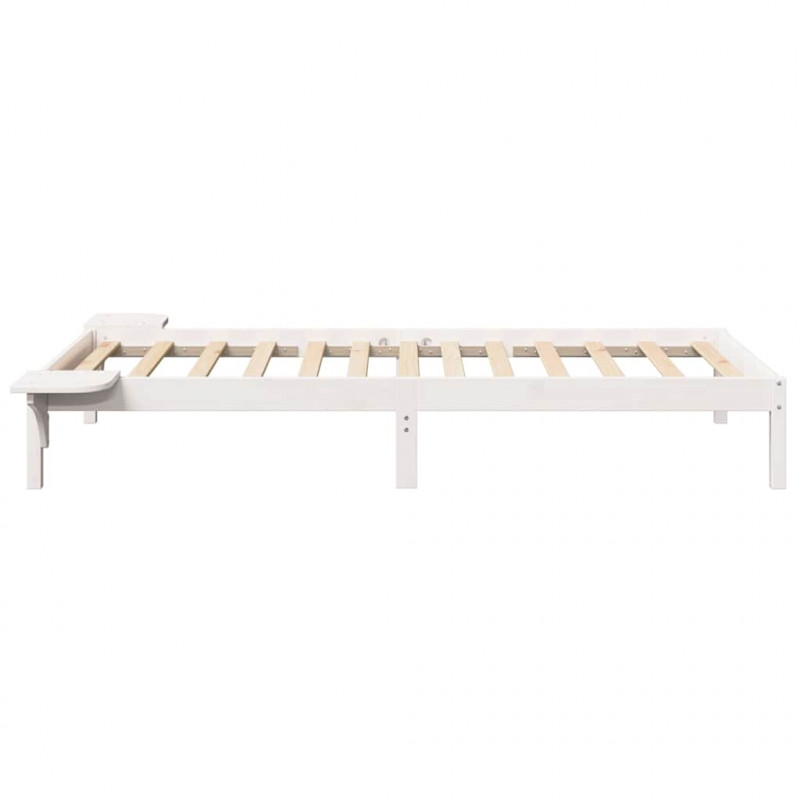 Ramka łóżka Biały 80 x 200 cm Lite drewno sosnowe