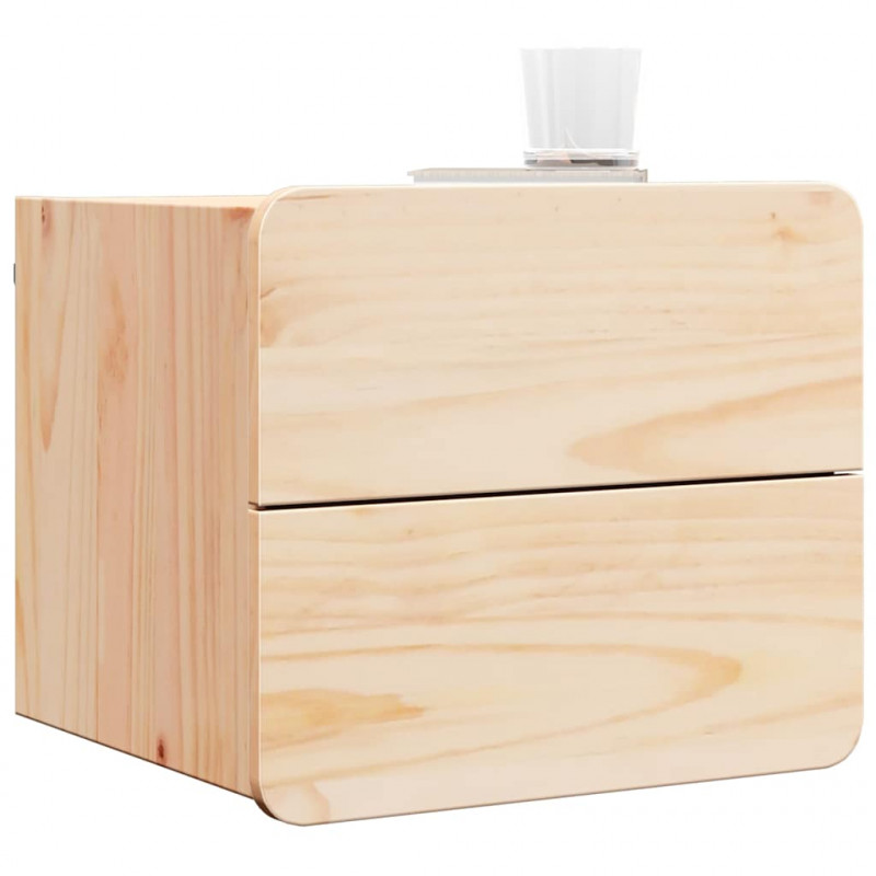 Stolik nocny Brązowy 39 x 34 x 33 cm Lite drewno sosnowe