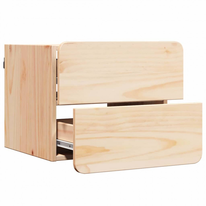 Stolik nocny Brązowy 39 x 34 x 33 cm Lite drewno sosnowe