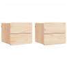 Stolik nocny z szufladą 2 pcs Naturalny 39 x 34 x 33 cm