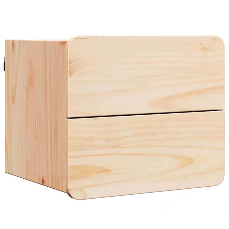 Stolik nocny z szufladą 2 pcs Naturalny 39 x 34 x 33 cm