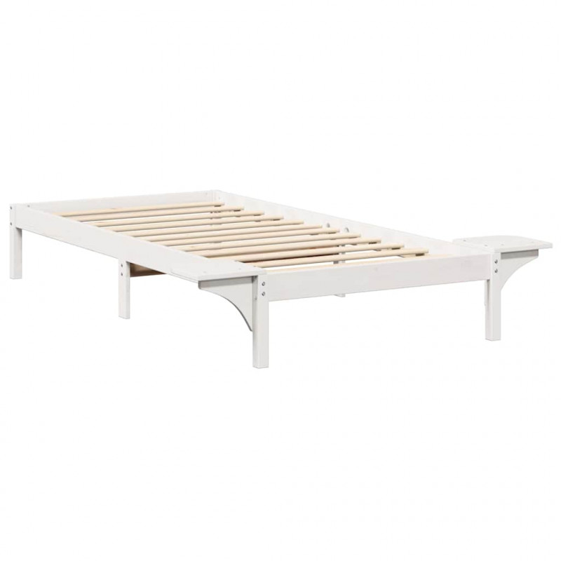 Ramka łóżka Biały 90 x 190 cm Lite drewno sosnowe
