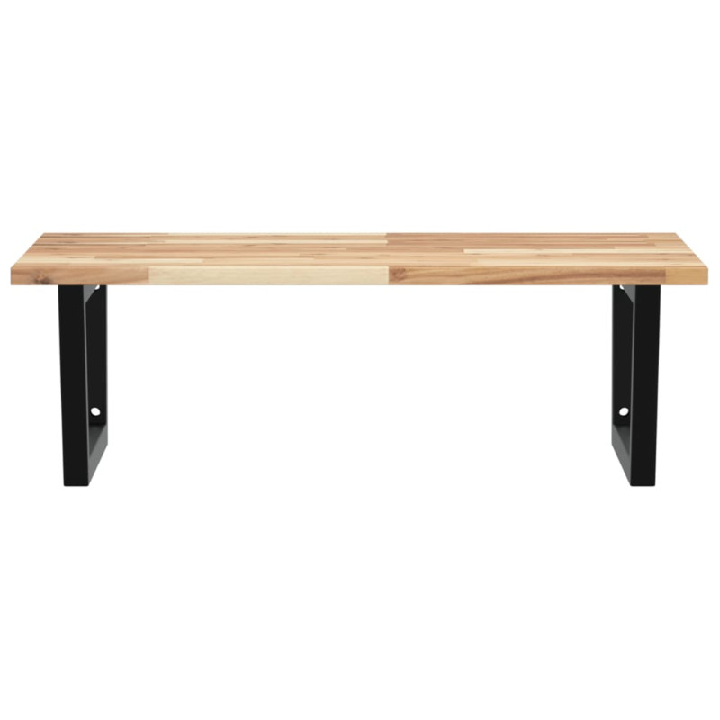 Półka ścienna pod umywalkę, stal i lite drewno akacjowe