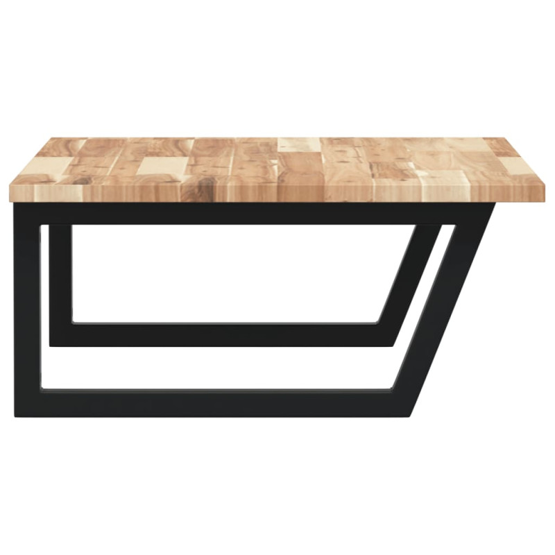 Półka ścienna pod umywalkę, stal i lite drewno akacjowe