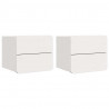 Stolik nocny 2 pcs Biały 39 x 34 x 33 cm Lite drewno sosnowe