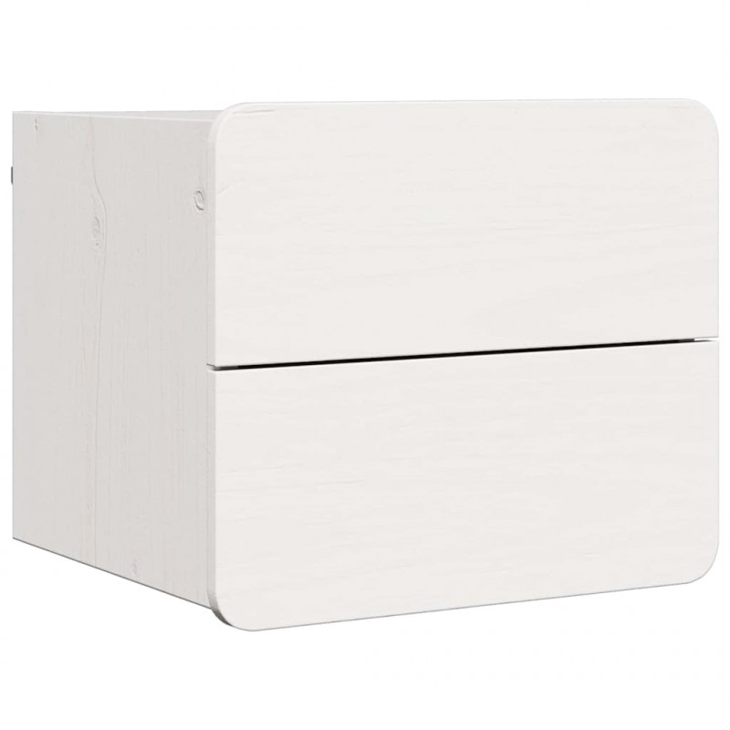 Stolik nocny 2 pcs Biały 39 x 34 x 33 cm Lite drewno sosnowe