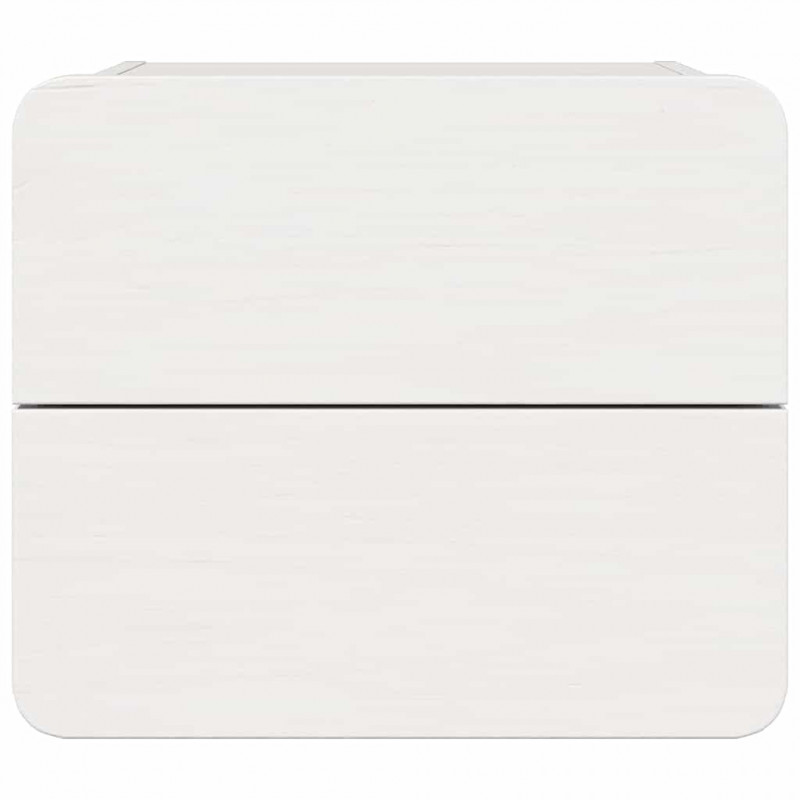 Stolik nocny 2 pcs Biały 39 x 34 x 33 cm Lite drewno sosnowe