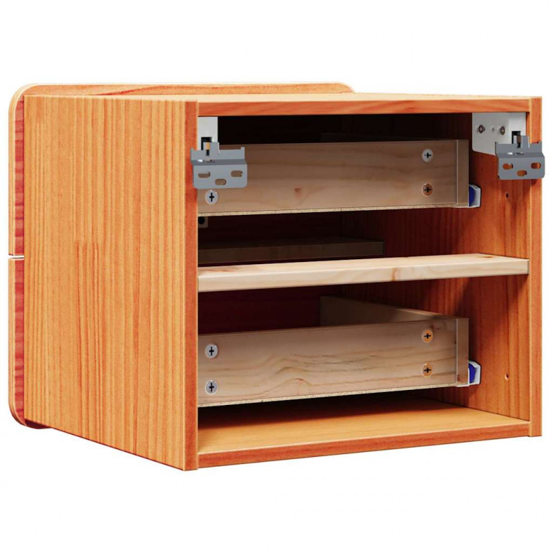 Stolik nocny Woskowy Brąz 39 x 34 x 33 cm Lite drewno sosnowe