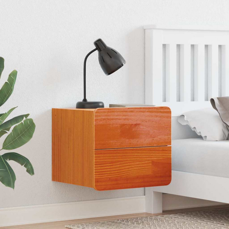 Stolik nocny 2 pcs Brązowy 39 x 34 x 33 cm Lite drewno sosnowe