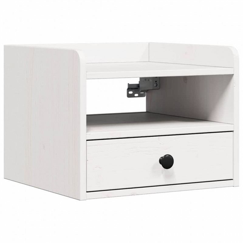 Stolik nocny Biały 38 x 36 x 29,5 cm Lite drewno sosnowe