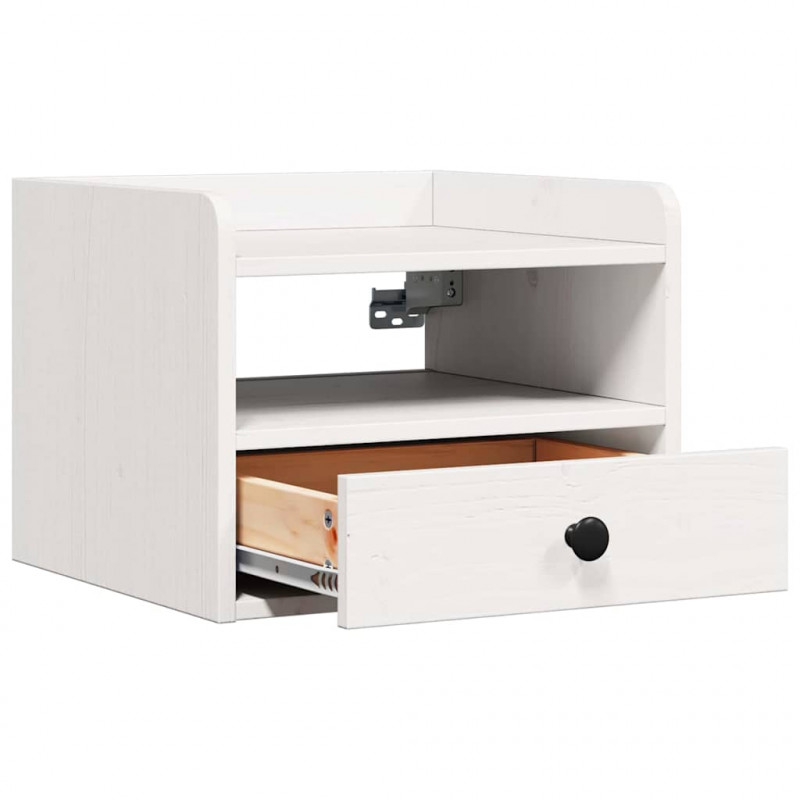 Stolik nocny Biały 38 x 36 x 29,5 cm Lite drewno sosnowe