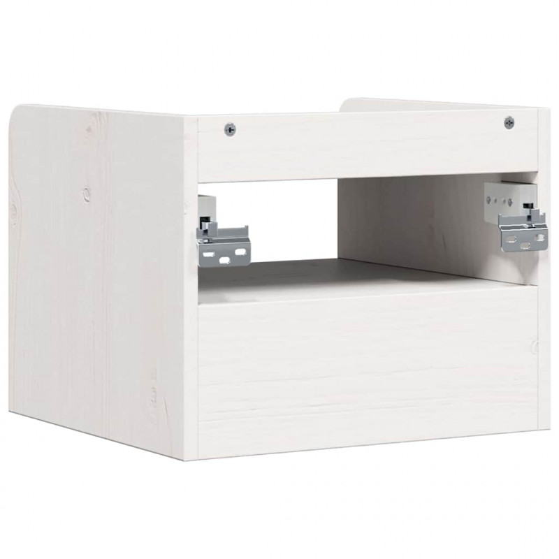 Stolik nocny Biały 38 x 36 x 29,5 cm Lite drewno sosnowe