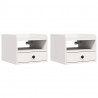 Stolik nocny 2 pcs Biały 38 x 36 x 29,5 cm Lite drewno sosnowe