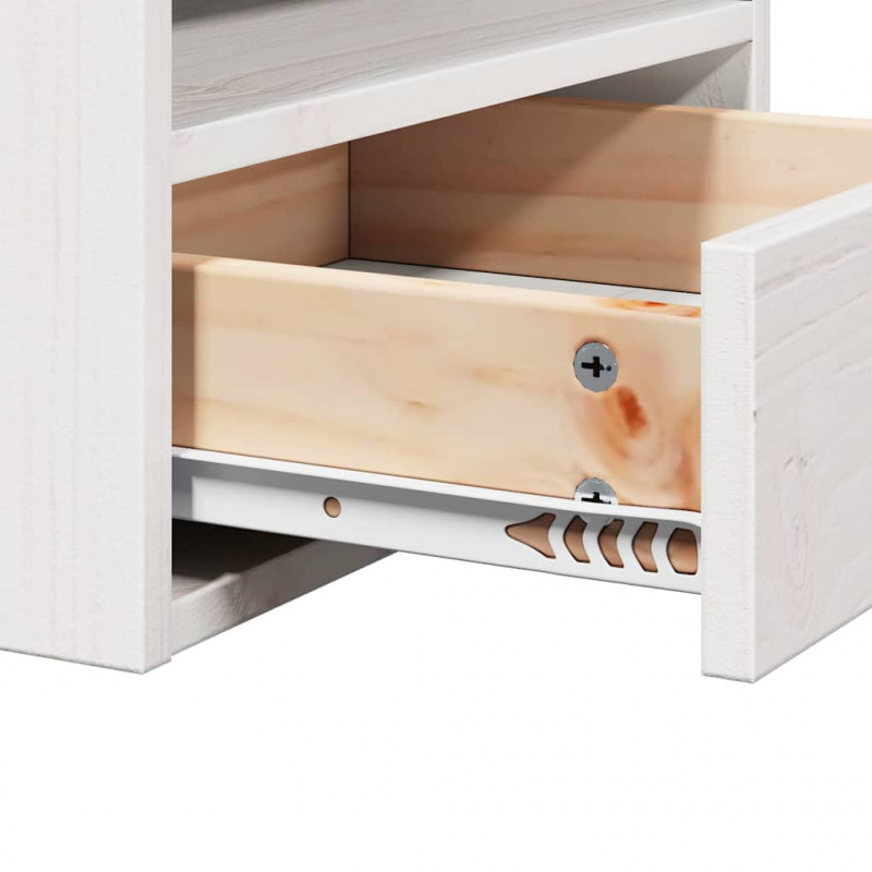 Stolik nocny 2 pcs Biały 38 x 36 x 29,5 cm Lite drewno sosnowe