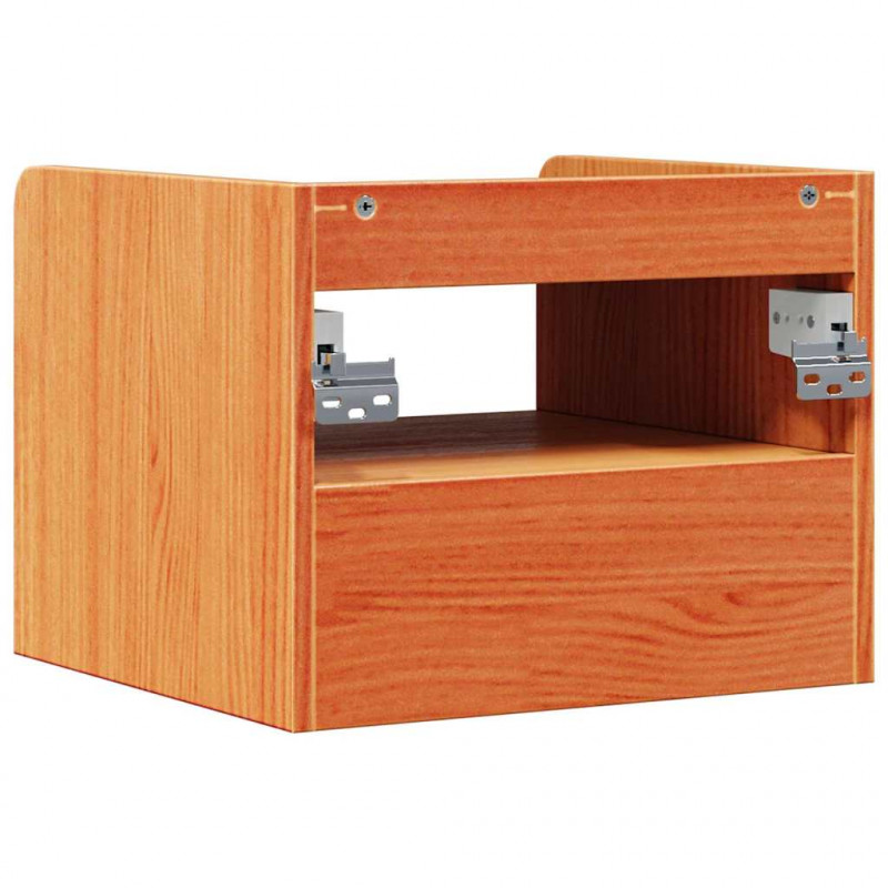Stolik nocny Woskowy Brąz 38 x 36 x 29,5 cm Lite drewno sosnowe