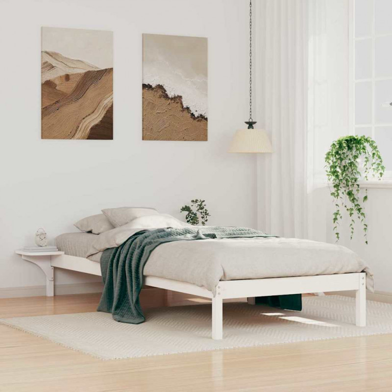 Łóżko z bocznymi stolikami Biały 100 x 210 cm