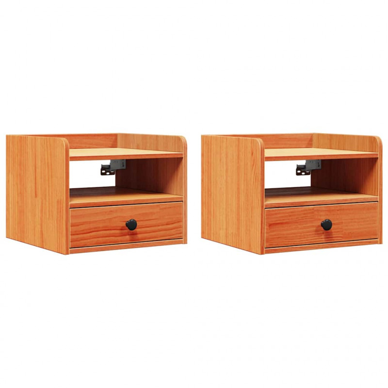 Stolik nocny z szufladą 2 pcs Woskowy Brąz 38 x 36 x 29,5 cm