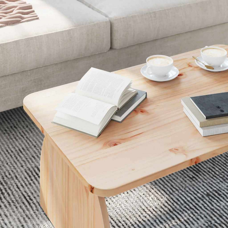 Stolik kawowy Naturalny 80 x 50 x 31 cm Lite drewno sosnowe