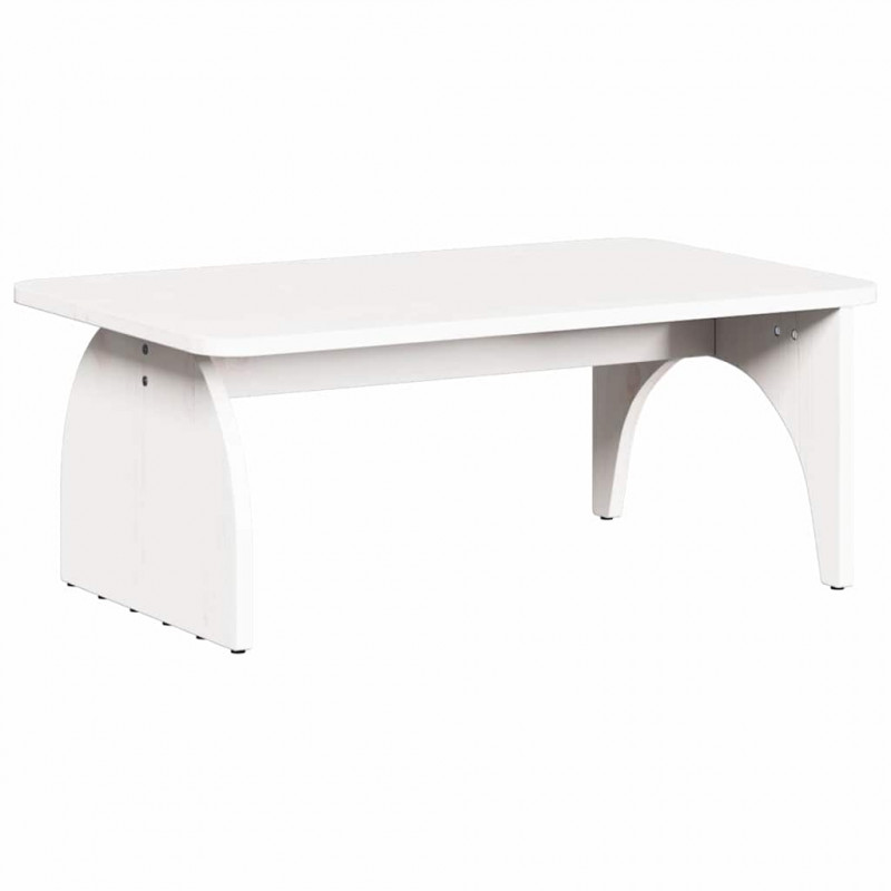 Stolik kawowy Biały 80 x 50 x 31 cm Lite drewno sosnowe
