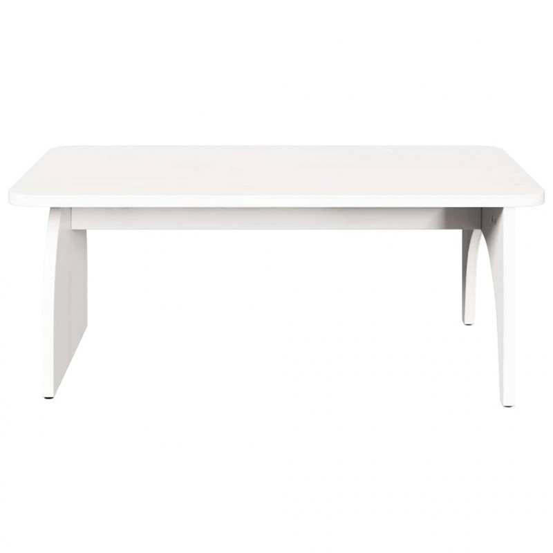 Stolik kawowy Biały 80 x 50 x 31 cm Lite drewno sosnowe