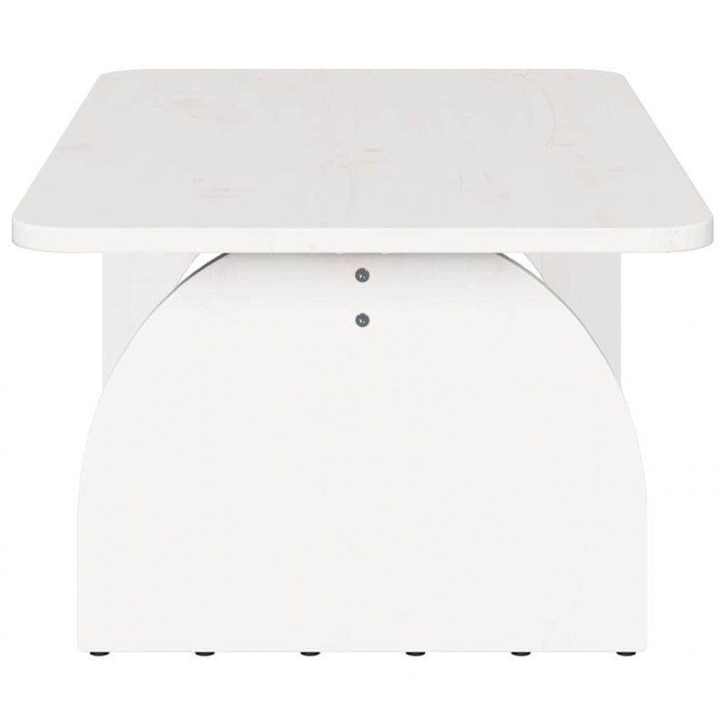 Stolik kawowy Biały 80 x 50 x 31 cm Lite drewno sosnowe