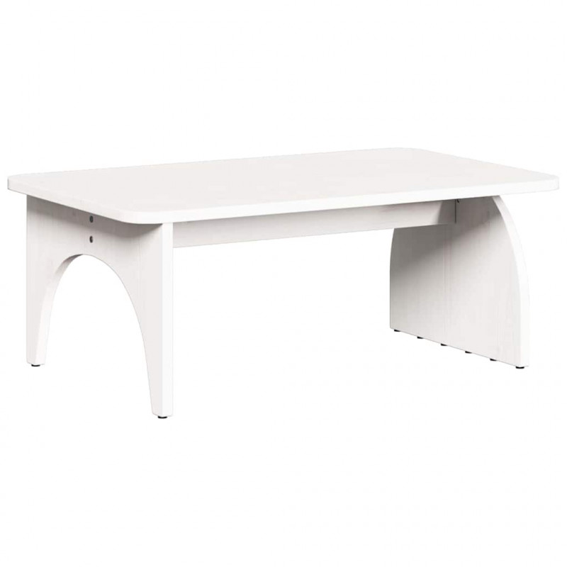 Stolik kawowy Biały 80 x 50 x 31 cm Lite drewno sosnowe