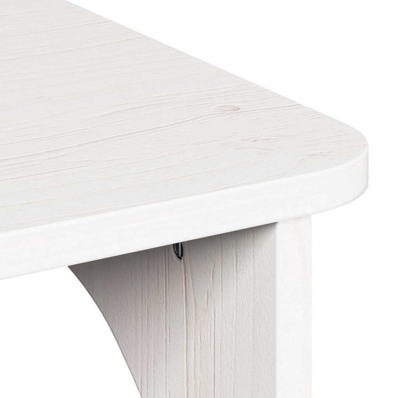 Stolik kawowy Biały 80 x 50 x 31 cm Lite drewno sosnowe