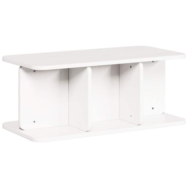 Stolik kawowy Biały 80 x 39,5 x 33,5 cm Lite drewno sosnowe