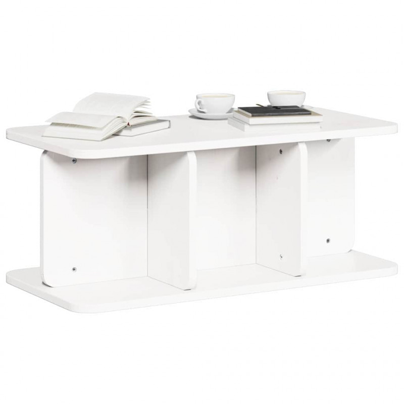 Stolik kawowy Biały 80 x 39,5 x 33,5 cm Lite drewno sosnowe