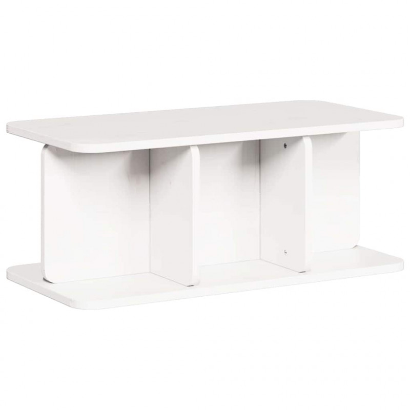 Stolik kawowy Biały 80 x 39,5 x 33,5 cm Lite drewno sosnowe